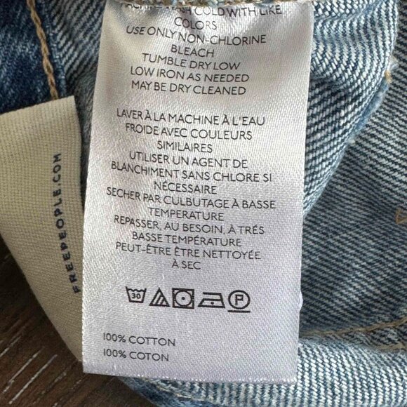 Free People We The Free Ghost Town Denim Shorts 100% Cotton Blue‎ Size 27 - Picture 14 of 14